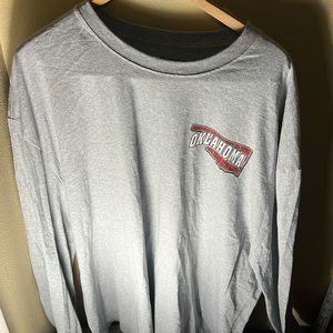 NCAA Captivating Men’s LS Greetings from Oklahoma Home of Sooners Tee Color Gray
